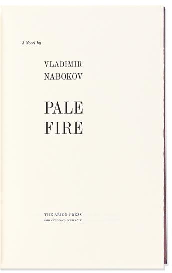 Nabokov, Vladimir (1899-1977) Pale Fire, limited edition.